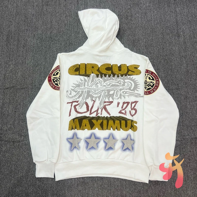 Winter White Hoodie Cactus Jack Fashion Hiphop Street Graffiti Letters Hooded Sweatshirts Casual Loose Men Women Utopia Hoodys