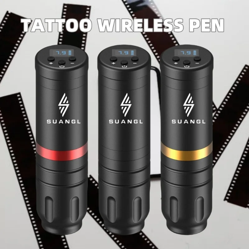 Wireless Tattoo Machine Pen With LED Display 1500mAh Battery Supports 4H Working8V6300RPM No‑load Speed Portable Tattoo Supplies