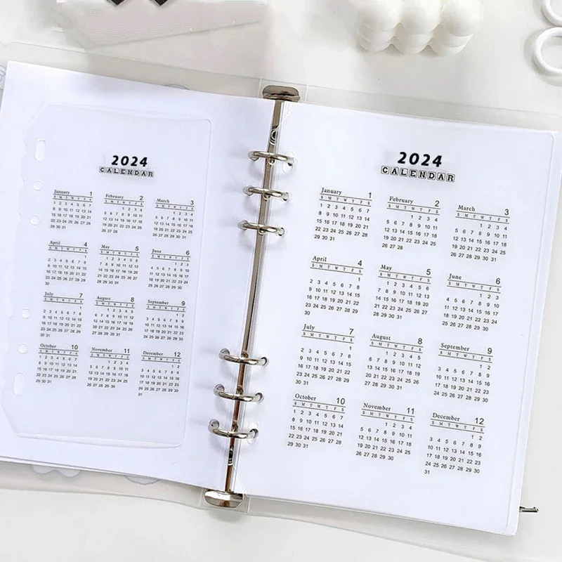 Fromthenon Loose-leaf Notebook 2024 Calendar Loose-leaf 6 Hole A5 A6 Notebook Journal Planner Divider 2025 Calendar