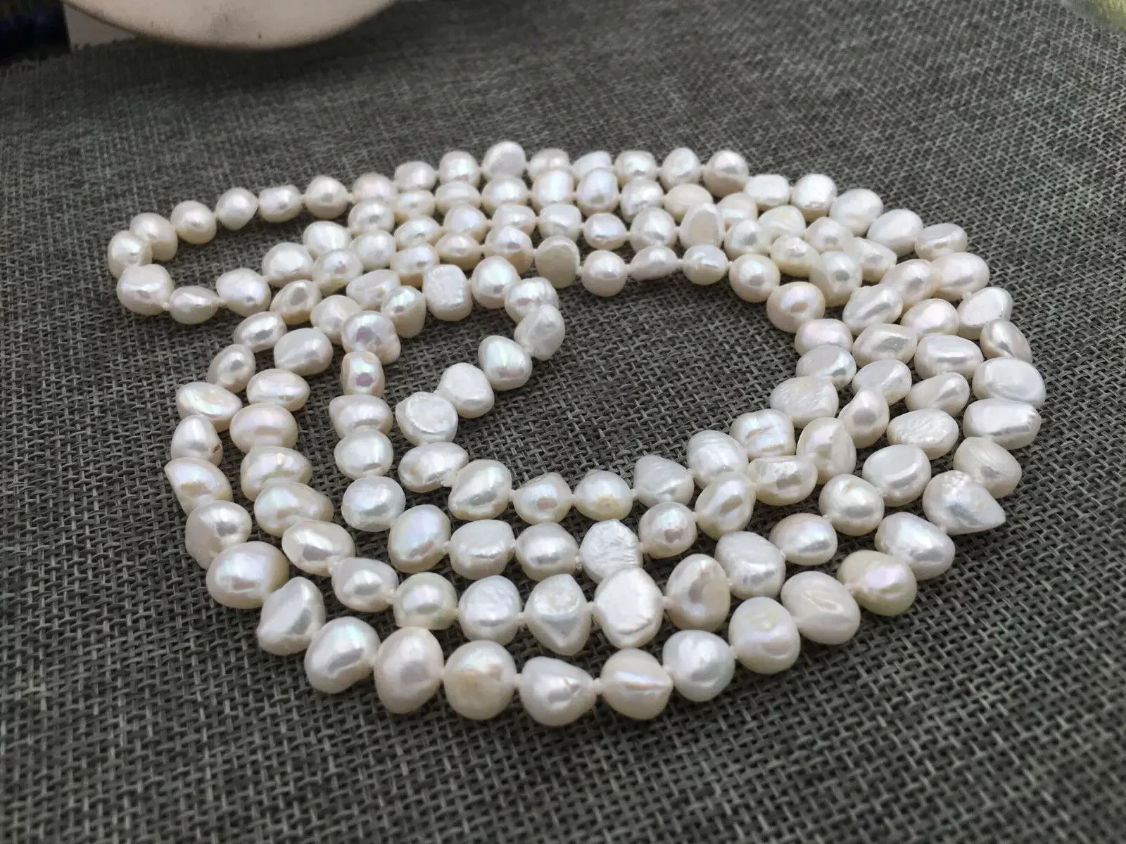 

Natural 48" 8-9mm white baroque freshwater pearl necklace