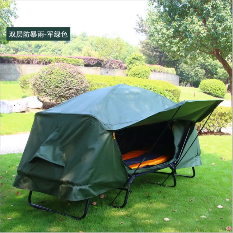 Outdoor camping tent Thickened Oxford cloth Warm off-ground tent Single double fishing off-ground tent