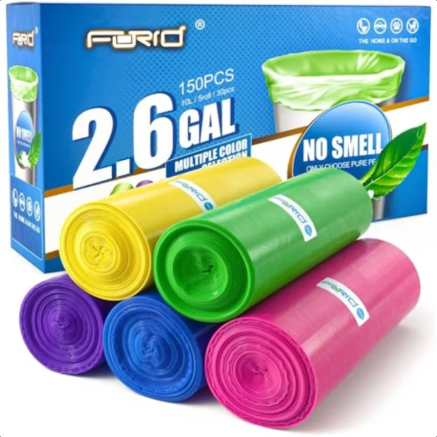 

Маленькие мешки для мусора для ванной комнаты, мешки для мусора на 2,6 галлона, без запаха, очень толстые, прочные вкладыши для мусорной корзины для домашнего офиса, спальни