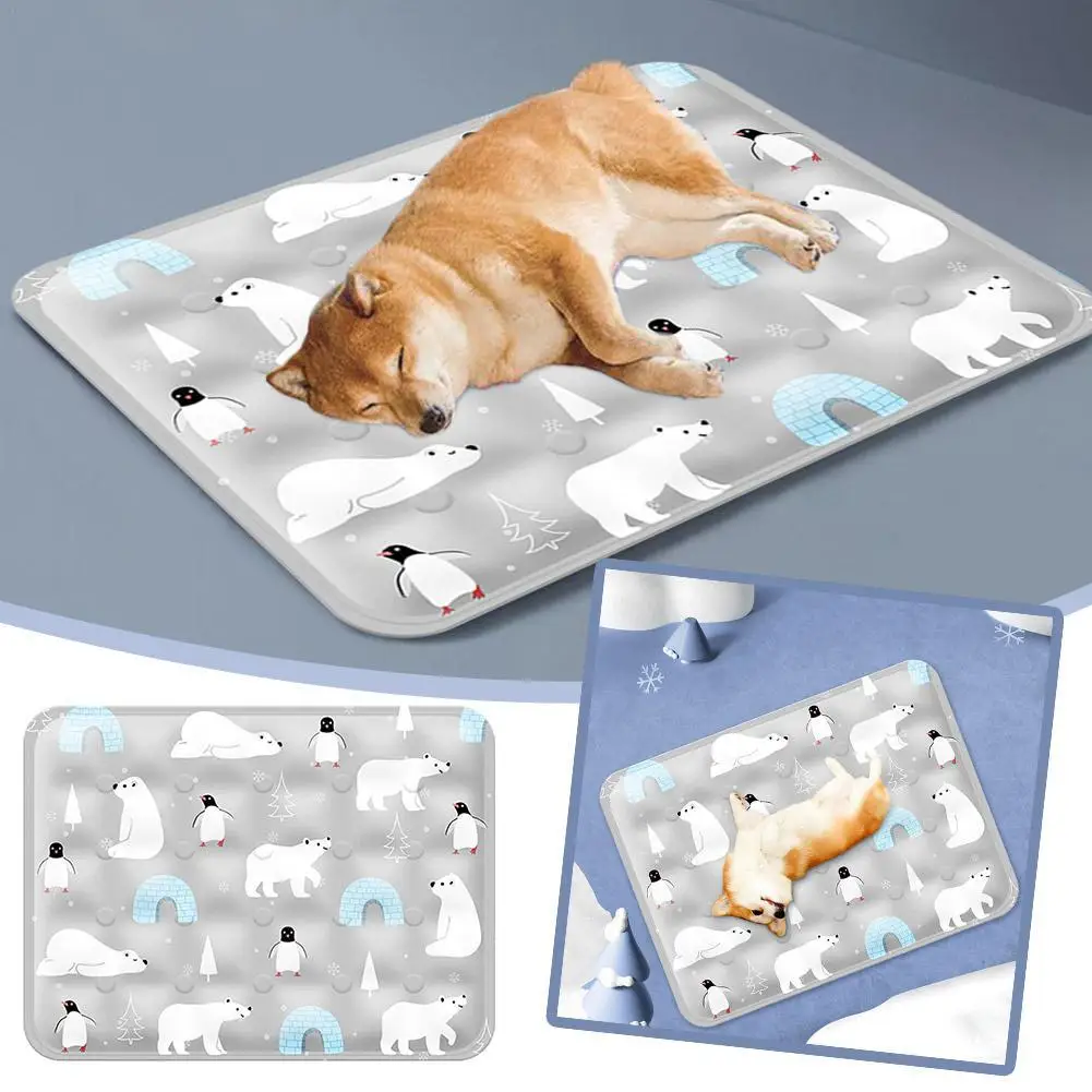 Summer Pet Cooling Pad Ice Crystal Gel Cool Down Cat To Dog Pet Grasp Bed Resistance Collapsible Rectangle Pad Accessories