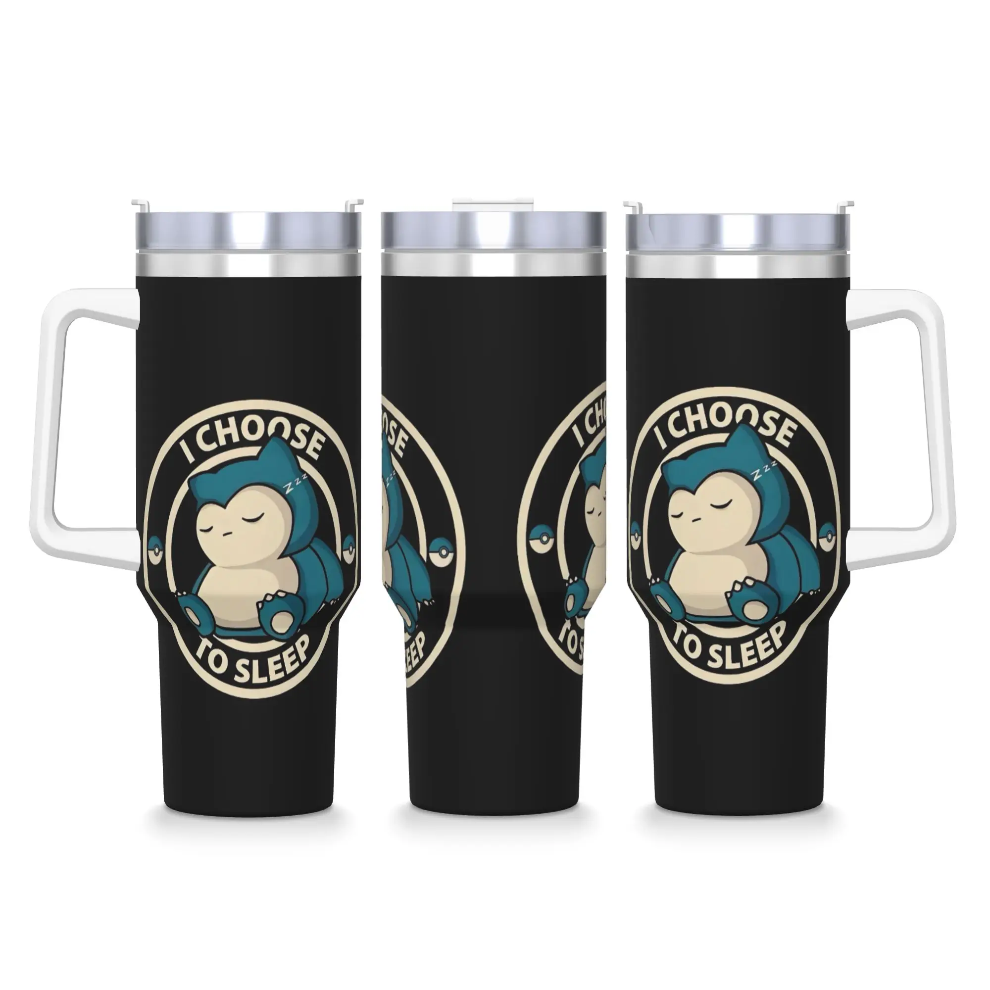 Snorlax More Sleep Please Tumbler  Hot Drinks Water Bottle Heat Preservation Stainless Steel Coffee Mug Printed Beach Mugs Cup