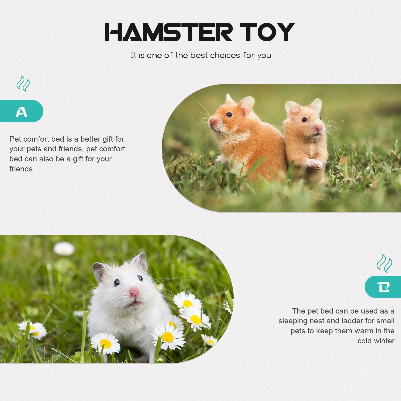 

1 Set Of Hamster Climbing Ladder Wooden Cage Platform For Rat Chinchilla Play Exercise Small Animal Wear-Resistant Training