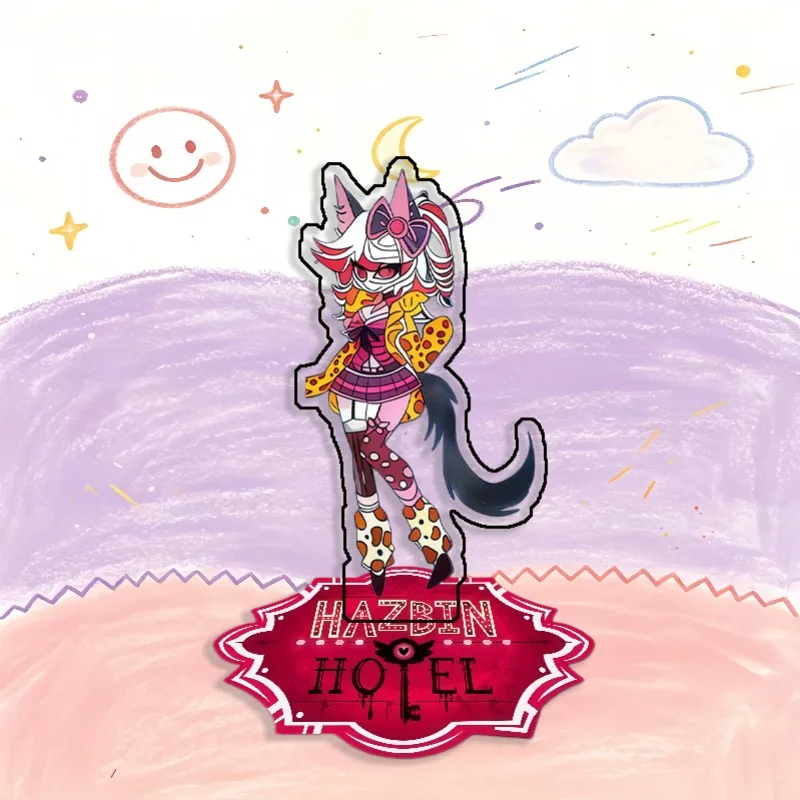Standing Sign for Hazbin Hotel Kitsune Lumina Raven Sylvia Acrylic Desktop Stand Decorating Self Made Collection Toy Fans Gift