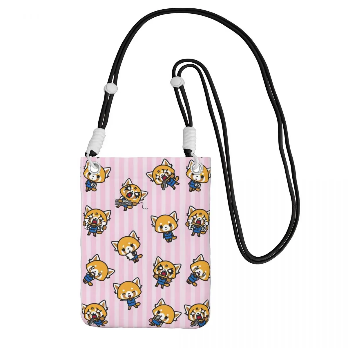 

Custom Aggressive Retsuko Smart Phone Wallet With Strap Cartoons Crossbody Bag Men Women Travel Hiking Mobile Phone Bag