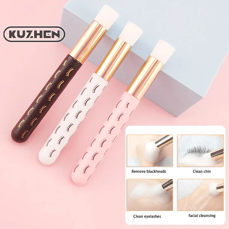 1pcs Eyelash Cleaning Brush For Lash Extensions Supplies Lash Shampoo Wash Nose Deep Blackhead Remover Face Clean Makeup Brush