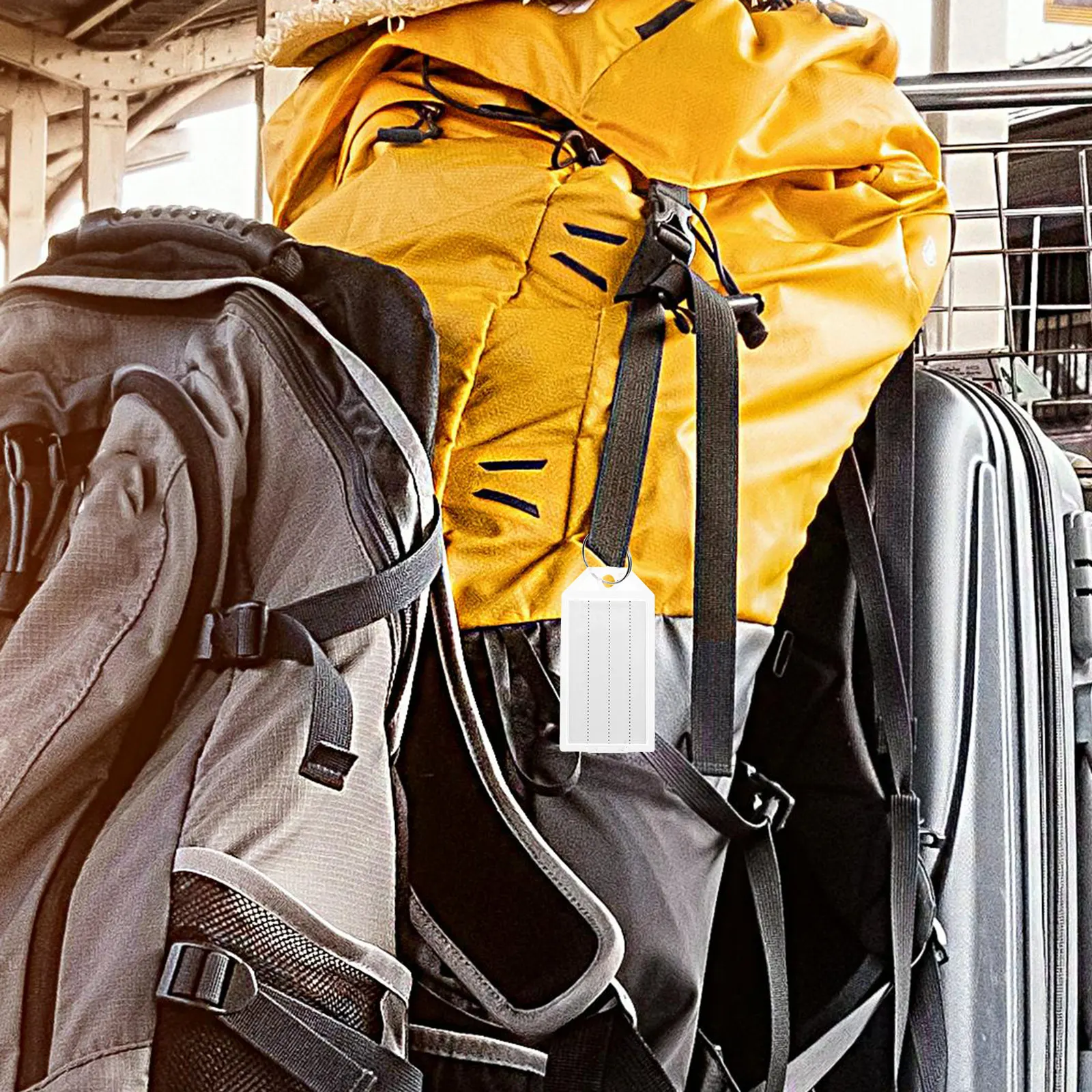 100 étiquettes vierges pour bagages, porte-clés en plastique, solution d'étiquetage fiable pour effets personnels