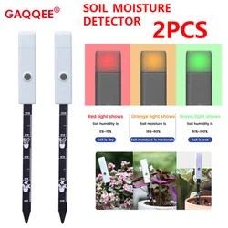 2PCS Soil Moisture Sensor Soil Temperature Humidity Tester Plant Detector Monitor with 3 Color Indicate Ligh for Garden Planting