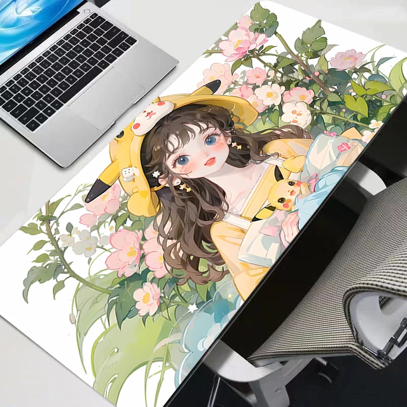 

Mouse Pad P-Pokemon Pikachu Professional eSports Game Players Speed Lock Edge Rubber xxl Extended Desk Mat Mousepad Keyboard Mat