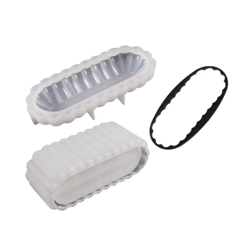 Wave-Stripe Box Resin Mold Oval-Storage Box Silicone Mold for Jewelry Container DIY Resin Casting Crafts Moulds