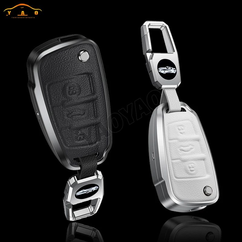 

2024 New Aluminium Alloy Car Key Holder Case Cover For Audi A1 A3 A4 A6 TT Allroad Q3 Q7 R8 S6 SQ5 RS4 2018 keychain