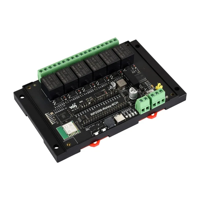 Industrial 6-Channel RP2350 Relay Module, Onboard RS485 / Pico HAT interfaces, With Multiple Isolation Protection Circuits