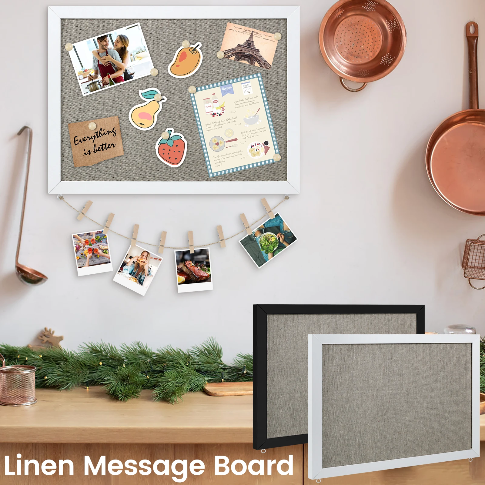 Cork Board Set Reusable Sturdy Pin Board Retro Wall Bulletin Boards Multipurpose Hanging Pin Board Lightweight Pin Board for