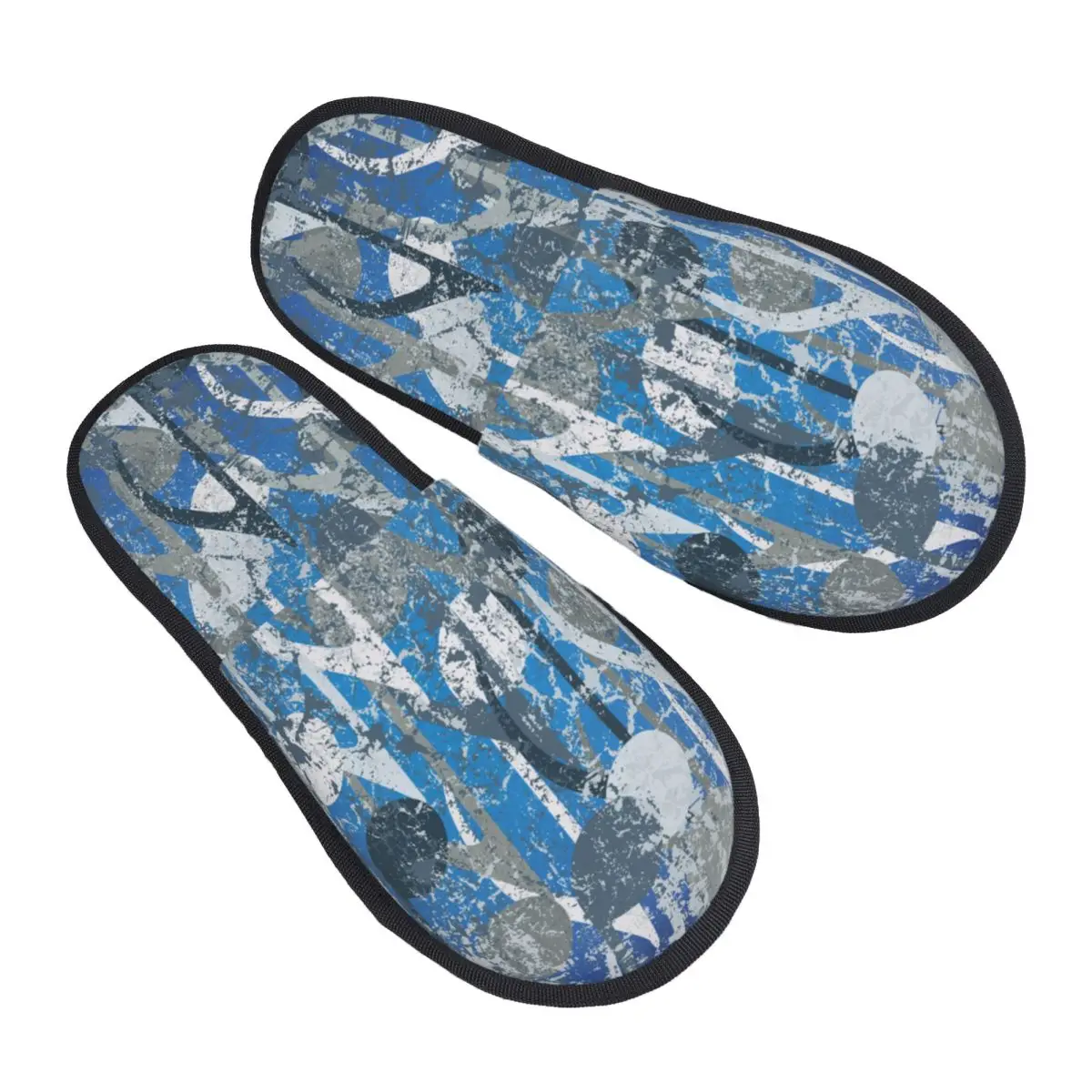 Winter Slipper Woman Man Fluffy Warm Slippers Vintage Blue Music Notes House Slippers Shoes