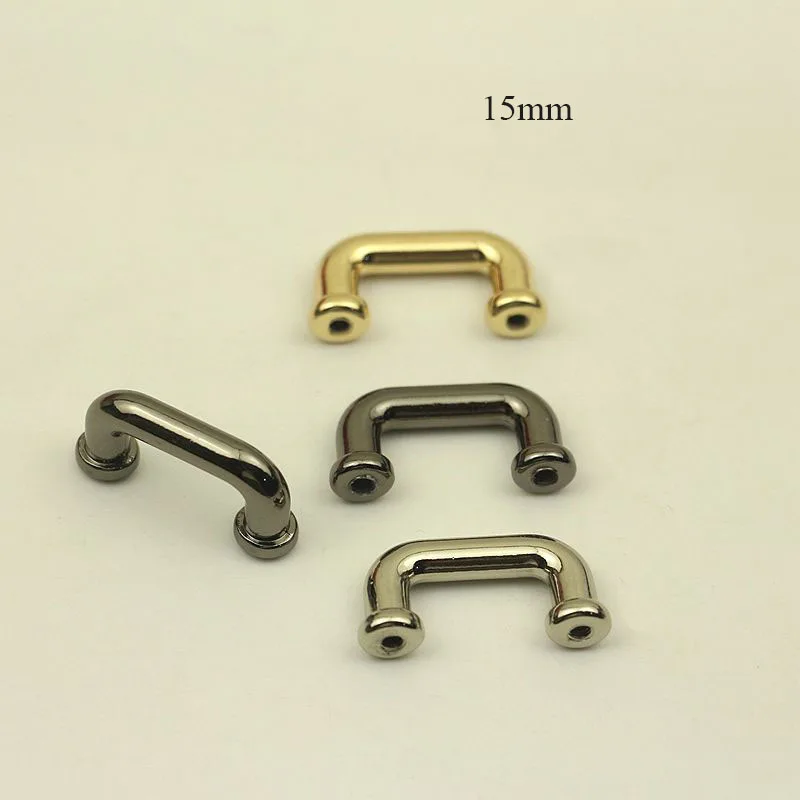 5Pcs 15mm Metal Buckle U Rings for Handbag Connector Bag Arch Bridge with Screw DIY Strap Hanger Hardware Accessories