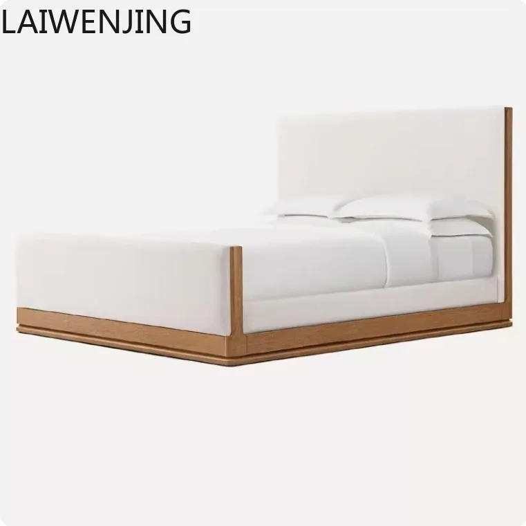 

HLZ solid wood 1.8 meters bed modern simple bedroom home double bed rural retro single bed