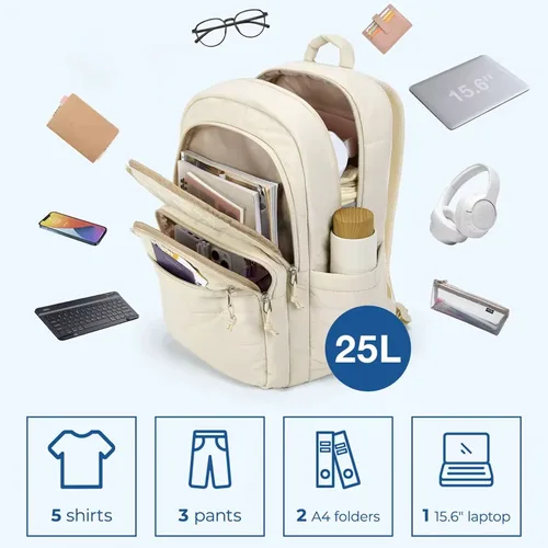 Imagen 2 del producto Mochila escolar para mujer, mochila grande impermeable para la universidad, mochilas de viaje, bolsa para libros para ordenador portátil para mujer