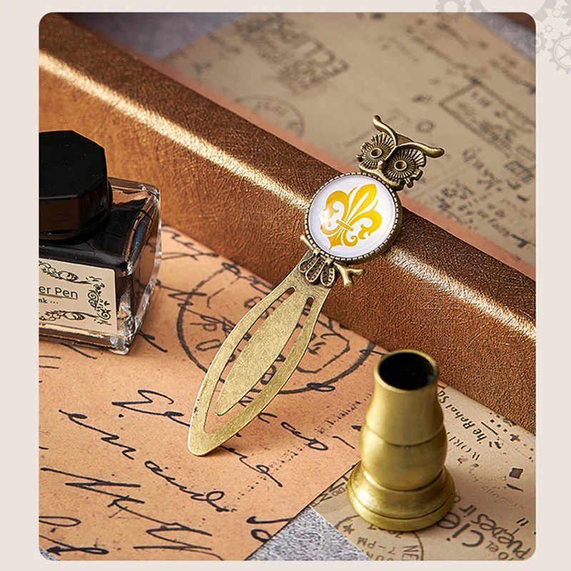 Vintage Mechanical Feather Dip Pen Set,Ink-Containing,Penholder,Bookmark,Art Calligraphy Signature Pen Holiday Gift Giftboxed