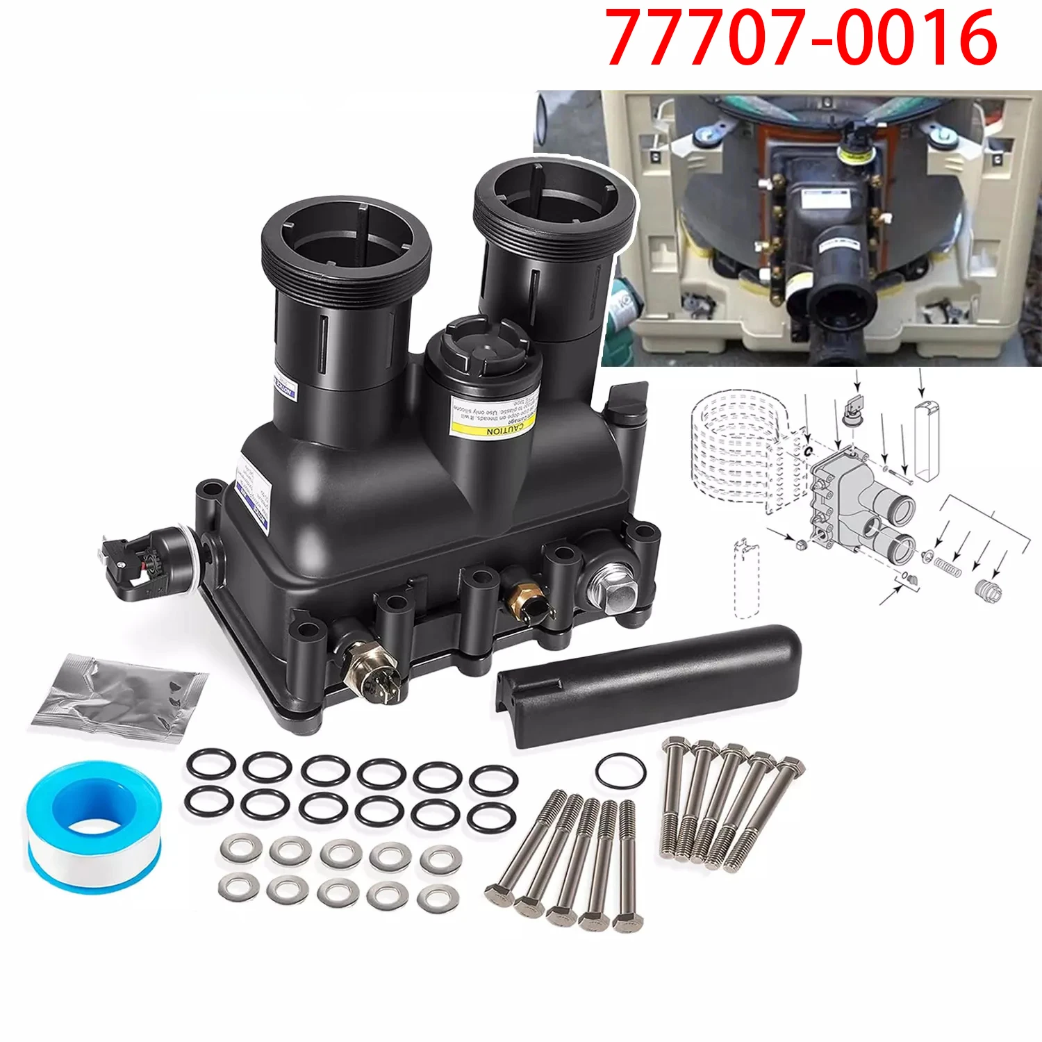 

TM 77707-0016 Fit for Manifold Replacement Kit Pool & Spa Heater Durable & Efficient Compatible with MasterTemp/Max-E-Therm 400