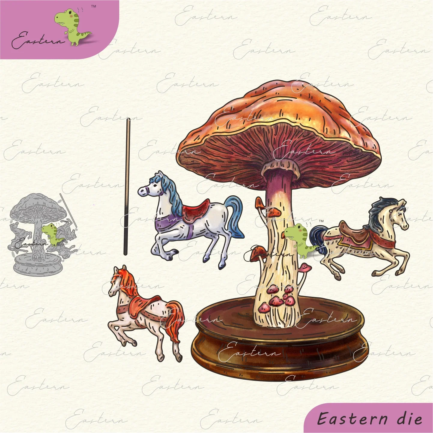 Cheerful Carousel Die Set new metal cutting dies for paper DIY molds Scrapbooking die cut crafts two red robins dies