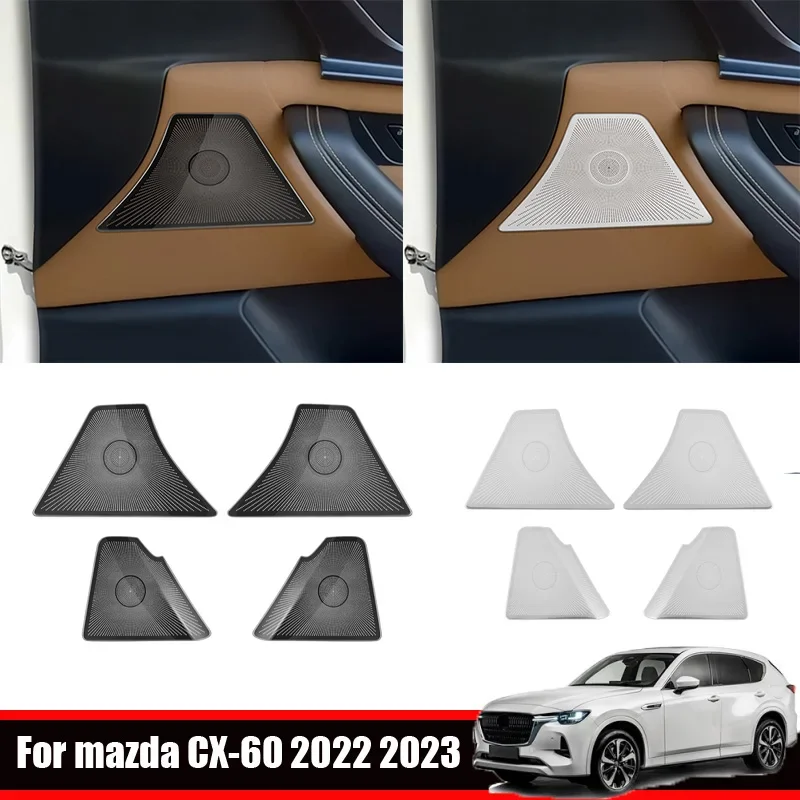 

For Mazda CX-60 CX60 CX 60 2022 2023 2024Steel Car Audio Speaker Cover Sticker Door Loudspeaker Cover Interior horn Accessories