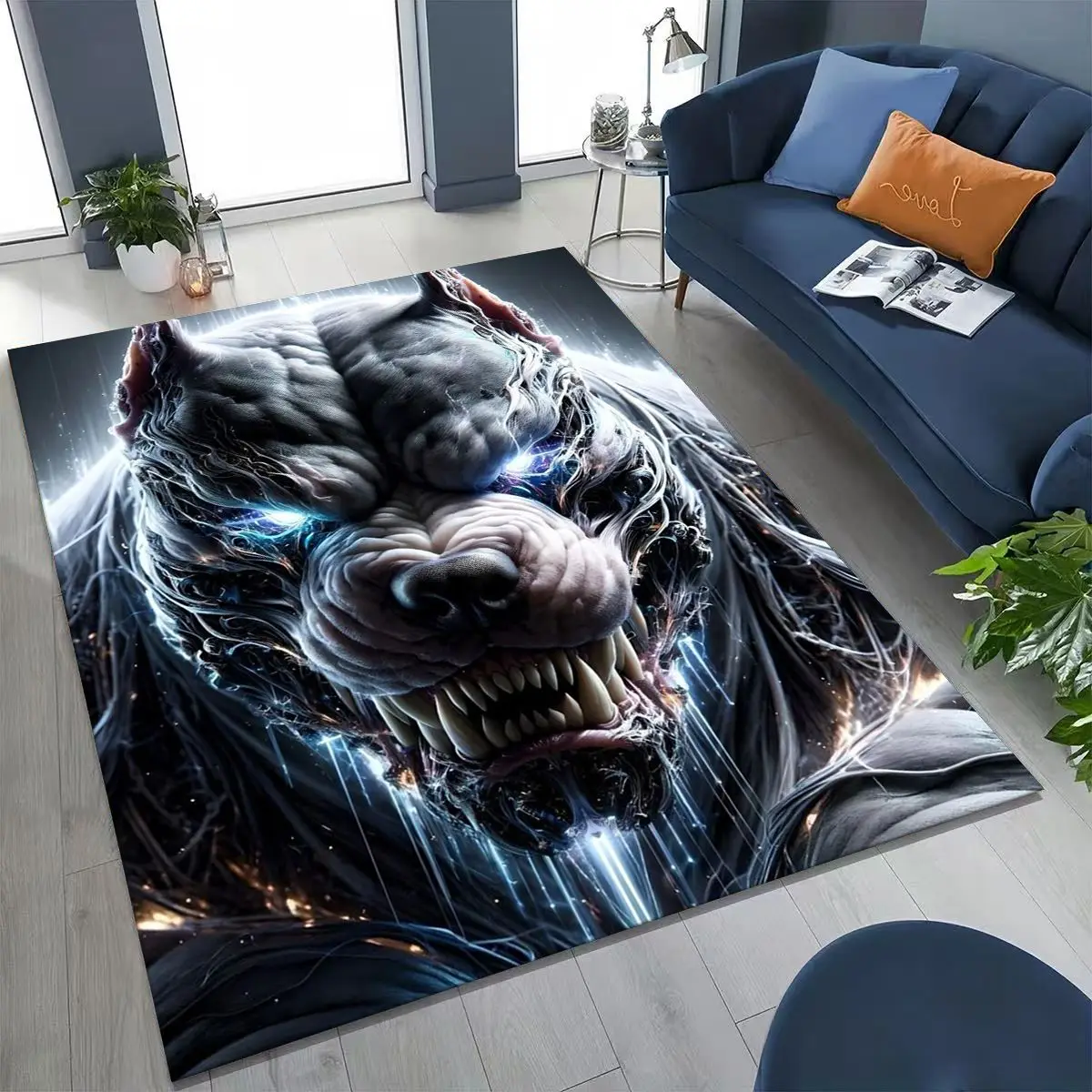 

27 Style French Bulldogs Pit Bull Dogs Rug for Bedroom Living Room Sofa Home Doormat Decor, Large Kids Play Non-slip Floor Mat