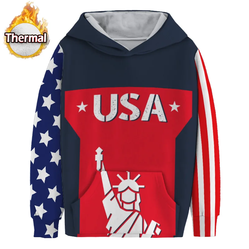 Hoodies Outdoor Ride Winter Thermal Cycling Jersey Bike Shirt Sweater Mens Long Sleeve Warmer Sport Motocross USA Style Hoods