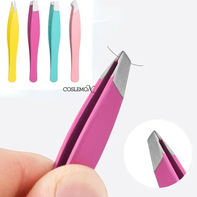 1/4pcs Eyebrow Tweezers Stainless Steel Hair Removal Clip for Eyelash Extension Tweezer Colorful Professional Makeup Beauty Tool