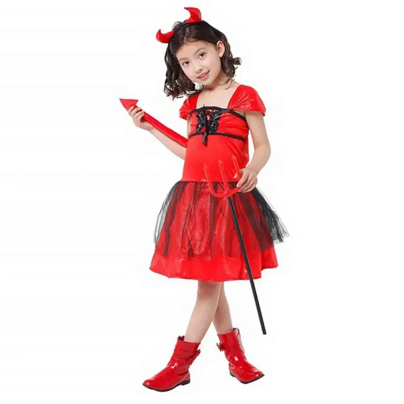 Disfraz de vampiro para niños, disfraz de vampiro de Drácula para niñas, Purim, fiesta de Halloween, vestido de fantasía MN3