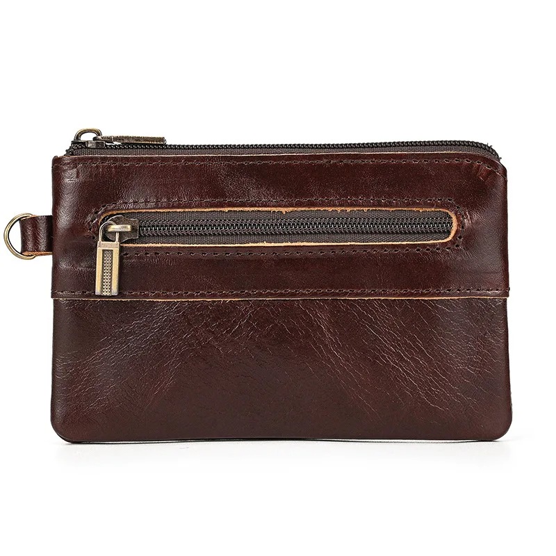 

High-end leather change small card bag, genuine leather men's and women's casual small wallet, first layer cowhide retro fashion