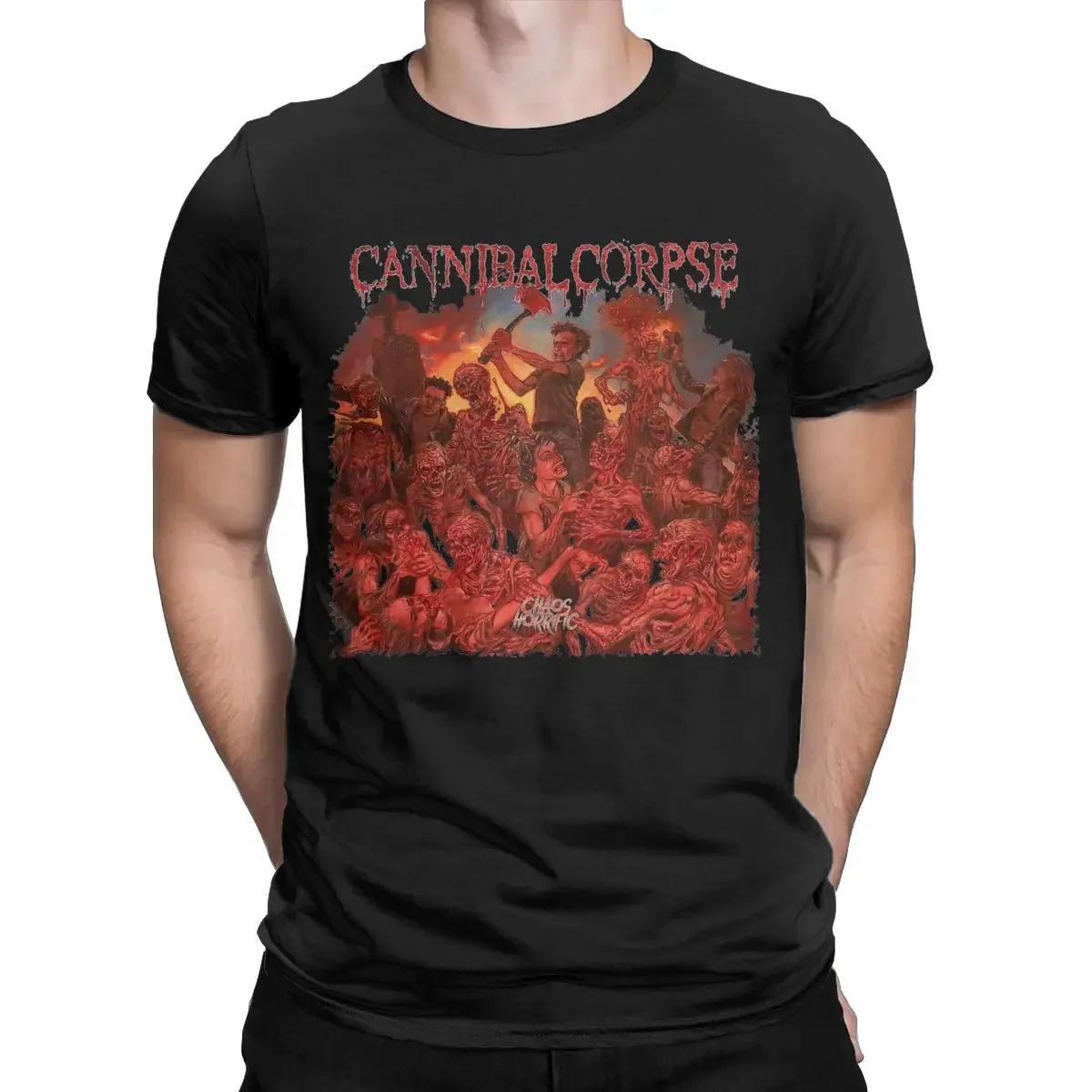 Men Cannibal Corpse Chaos Horrific T Shirts Pure Cotton Clothing Hipster Short Sleeve Round Collar Tee Shirt Gift Idea T-Shirt