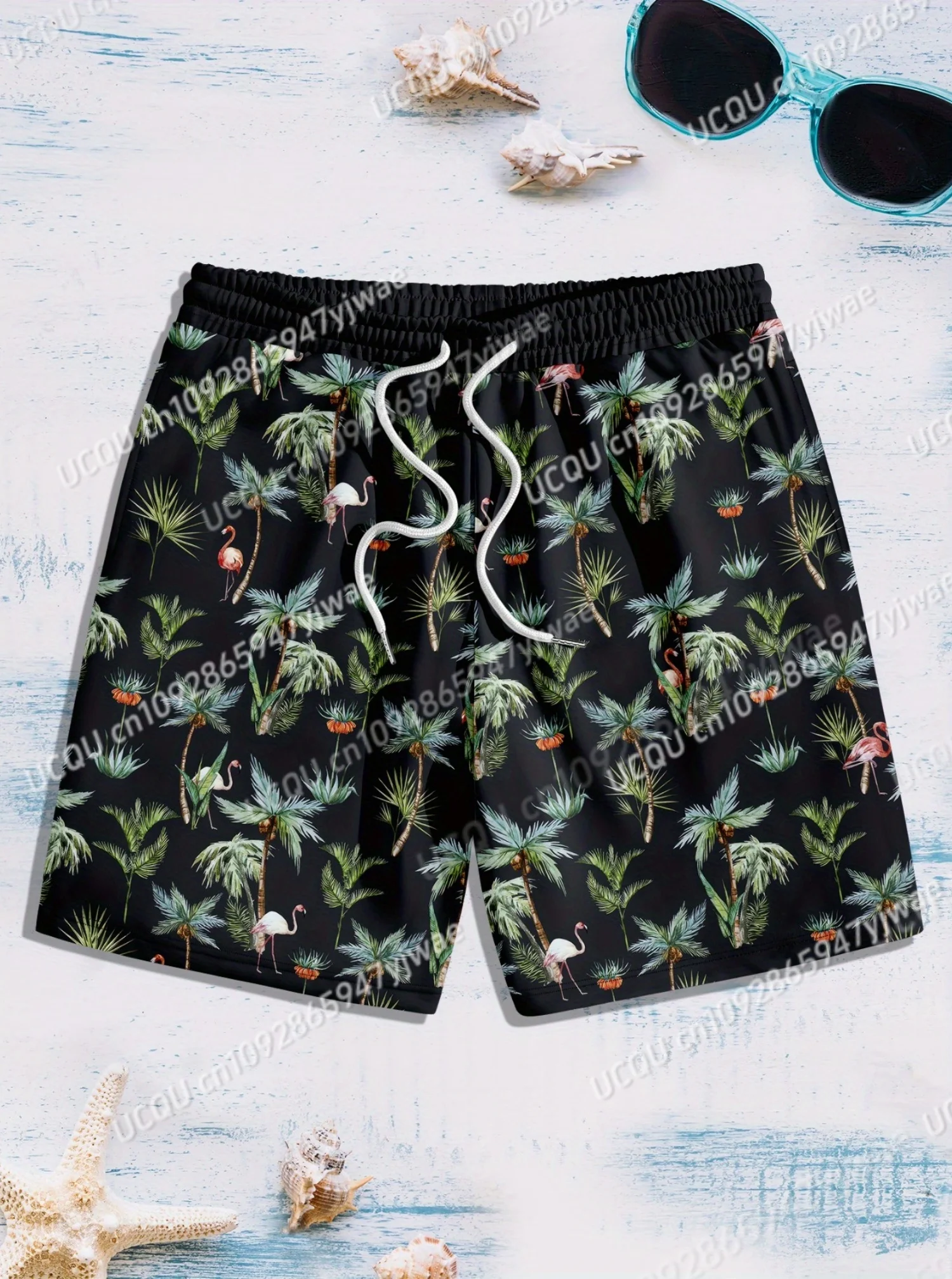 2025 Women Summer Classic Coconut Tree Beach Shorts New Fashion Plus Size Women Daily Shorts Casual Trunks Shorts