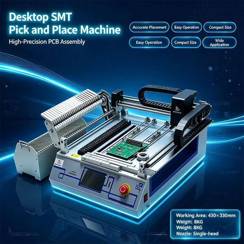 LYBGACNC Desktop SMT Pick And Place Machine 2 Heads Full Automatic for Assembly Line ZB3245T