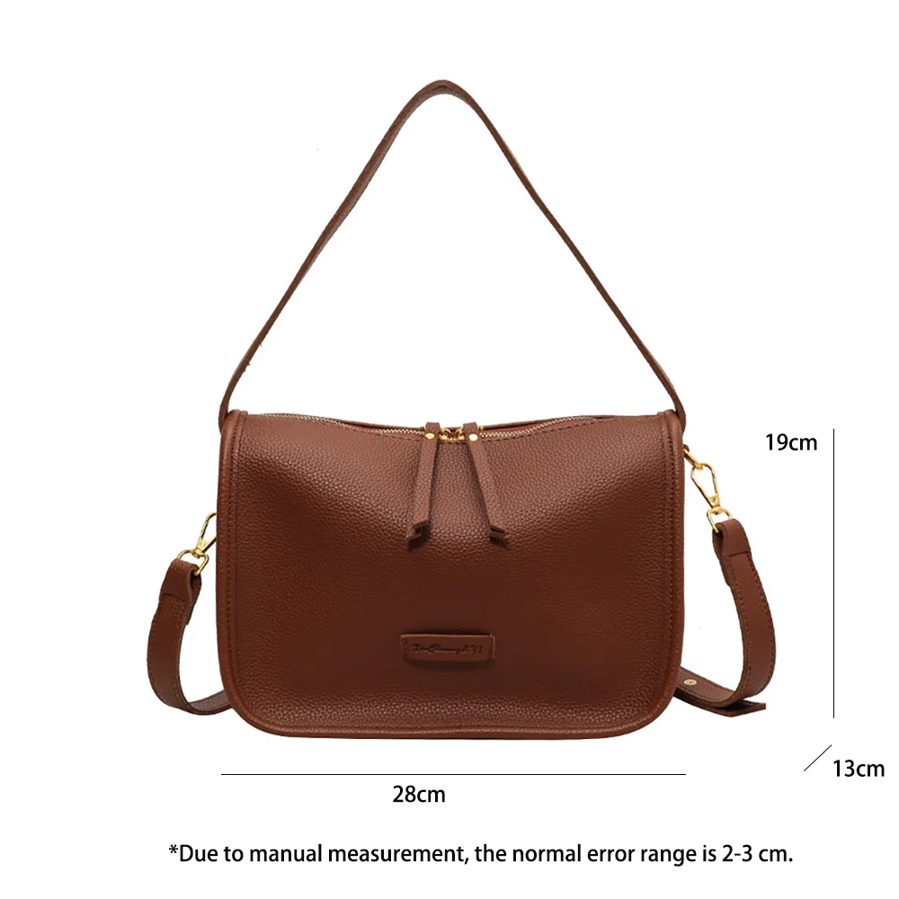 Simple Fashion Square Shoulder Bags High Quality Pu Leather Lychee Pattern Crossbody Women Handbags Casual Messenger Bag