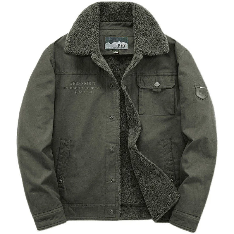 

Тактическая куртка Tactical Tom: Новая мужская утепленная рабочая куртка из овчины с флисовой подкладкой и расклешенным воротником, осень-зима