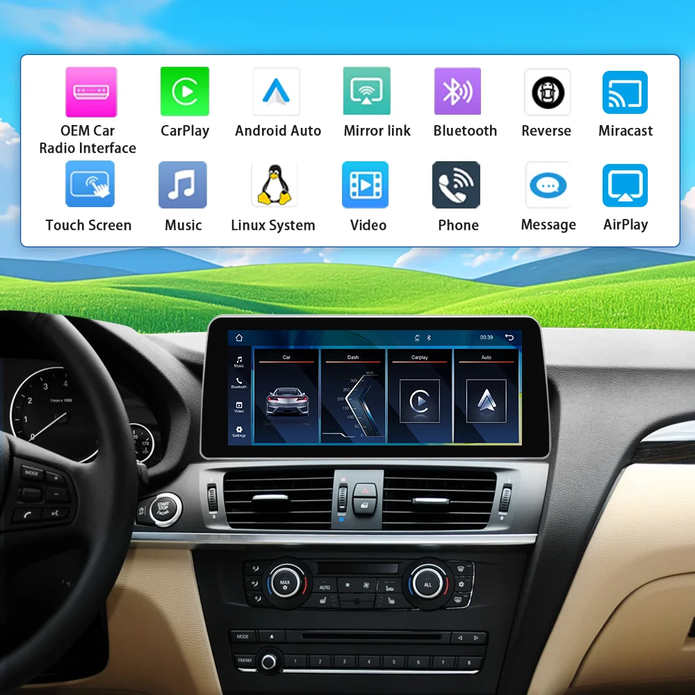 Linux System 12.3inch1920*720 Touch Screen Gps Navigation Car-play Auto Car Radio Multimedia Screen X3 F25 X4 F26