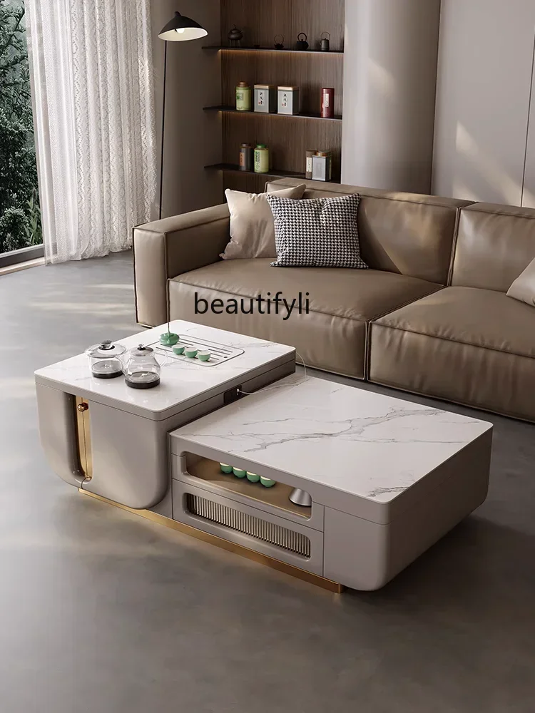 

Отличные скидки на журнальный столик из каменной плиты в стиле кунг-фу для гостиной, для небольшой квартиры, итальянский, в стиле лёгкой роскоши, кофейный столик, чайный столик, интегрированный