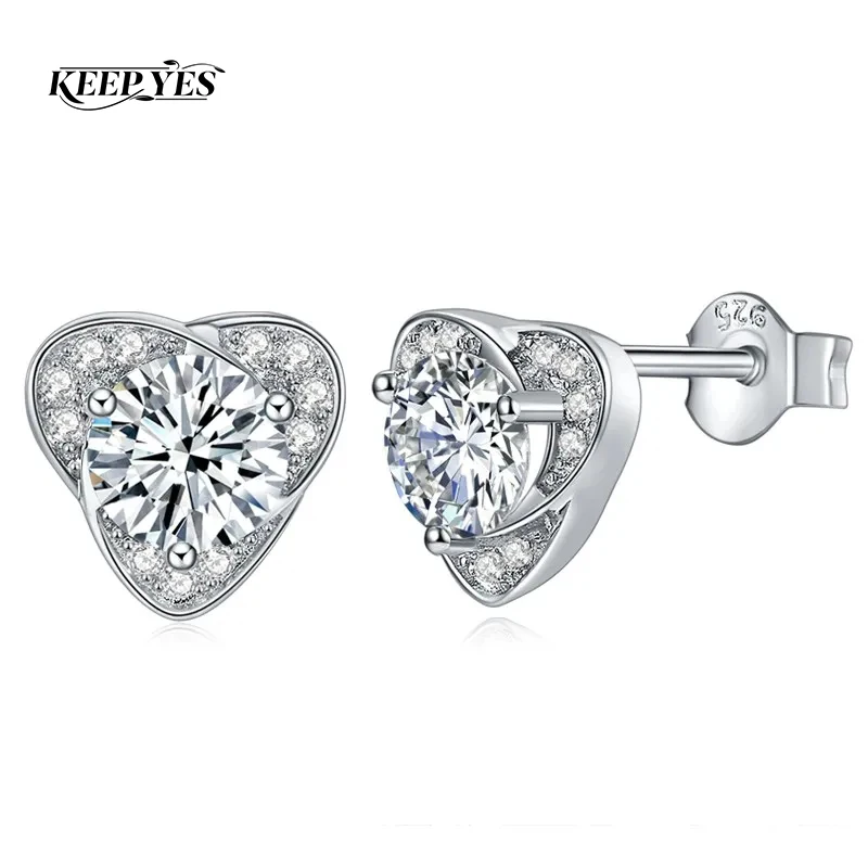

Серьги-гвоздики KEEP YES с муассанитом 0.5 карата (5 мм) для женщин, из стерлингового серебра с платиновым покрытием 18K, имитирующие бриллианты, свадебные украшения
