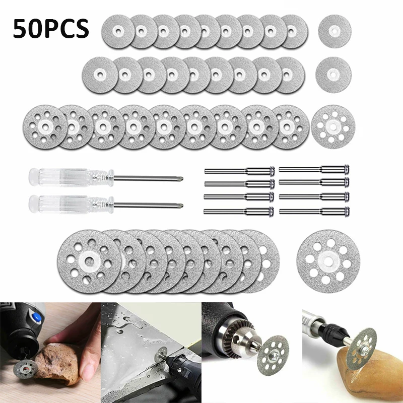 

50pcs Diamond Cutting Wheels For Rotary Tool Die Grinder Metal Cut Off Disc