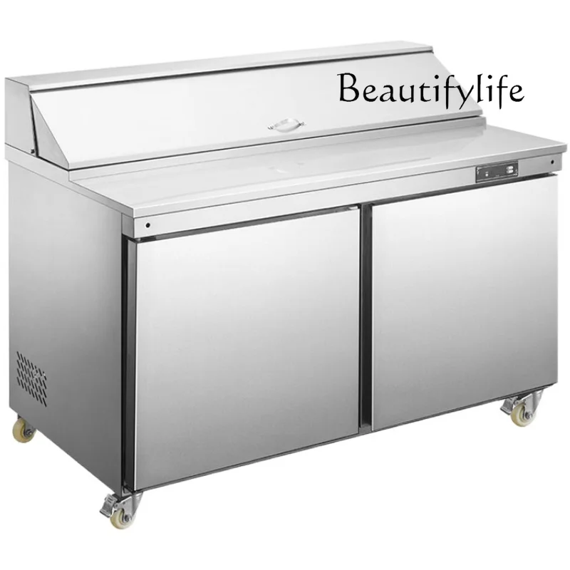 Industrial Refrigerator Stainless Steel Fresh-Keeping Freezer Air Cooling Frostless Salad Console Refrigerated Cabinet