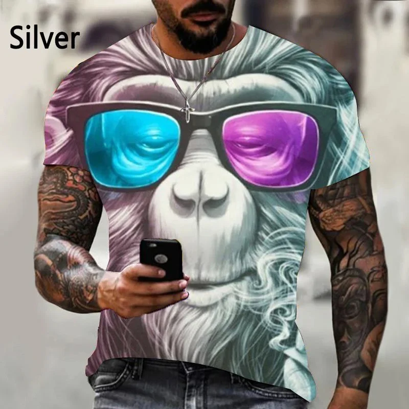 

Men's Quick-Dry Breathable T-Shirt Gorilla 3D Animal Print Sports Casual Outdoor Streetwear Fun Fashion kid Short
