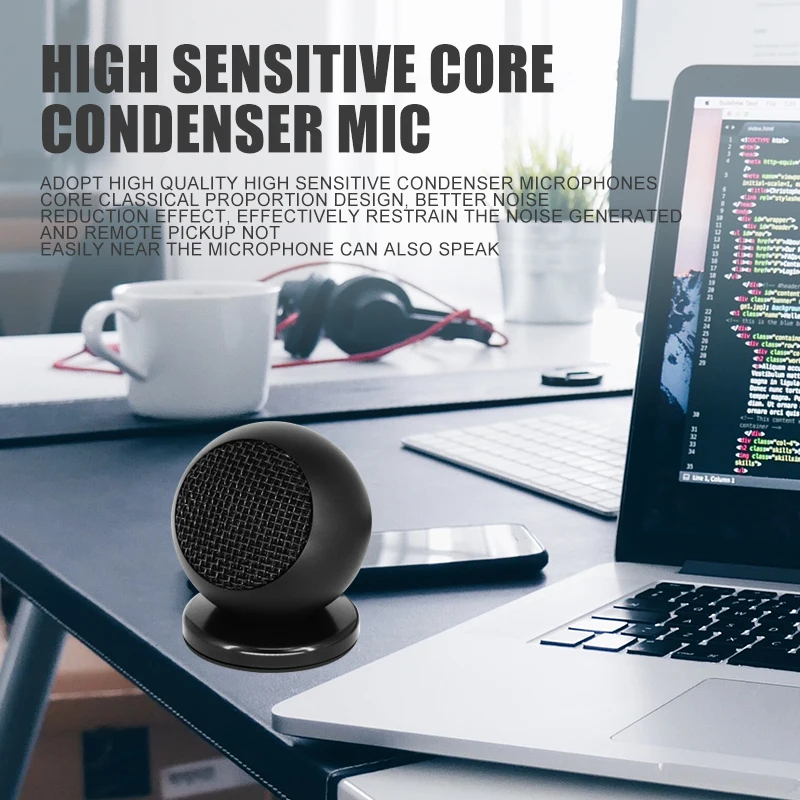 3.5 Video Conferencing Condenser Microphone Microfono Plug and Play PC Microphone for Gaming Youtube Conference