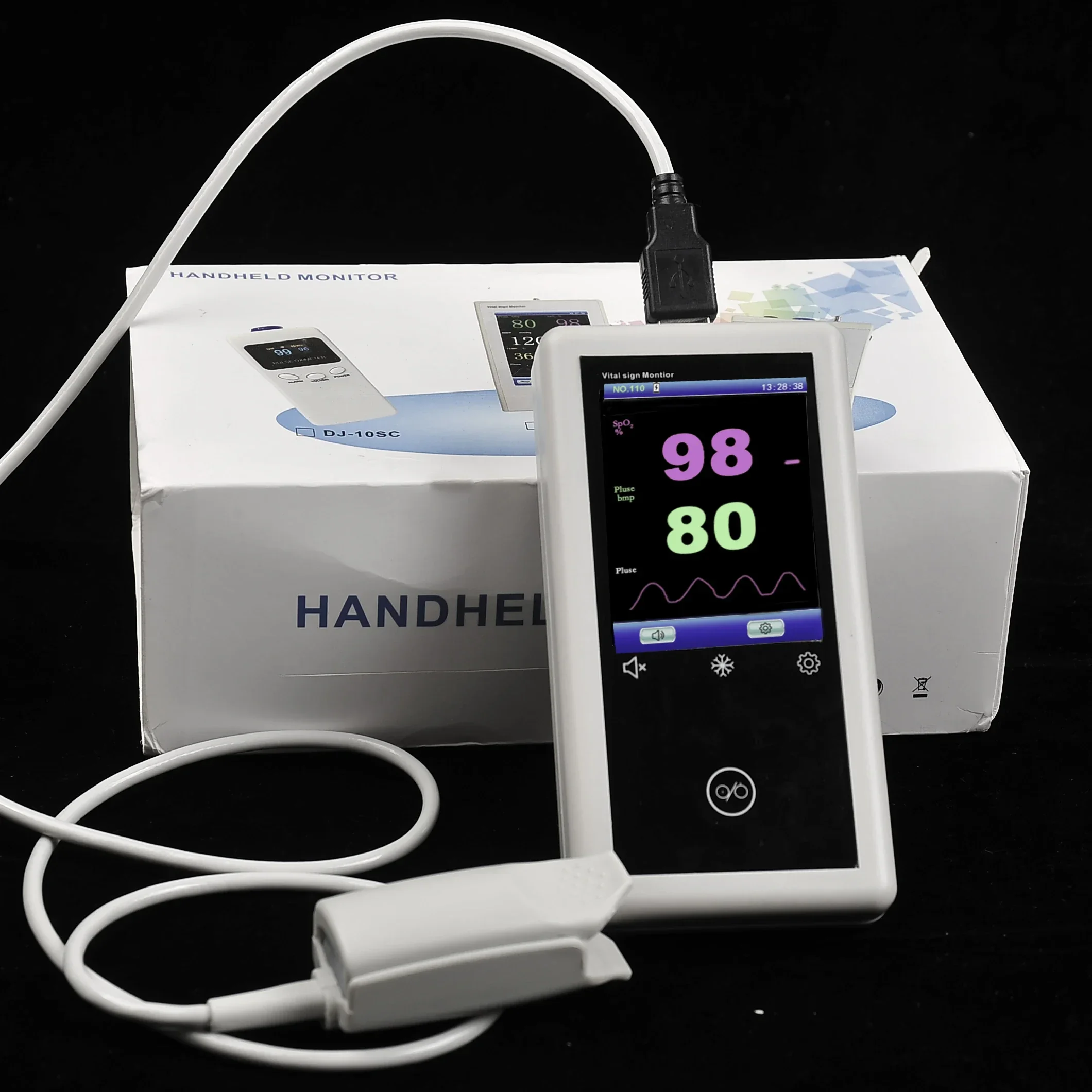 Handheld Pulse Oximeter Monitor  2.8 inch SPO2 PR PI Veterinary Clinic Equipment