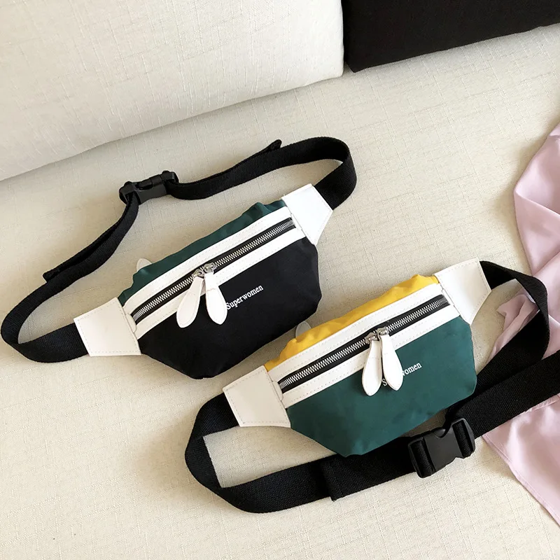 Canvas Fanny Pack Banana Waist Bag Belt New Brand Bag for Belt Women Waist Pack Contrast Color Chest Bag Phone Pouch Belly Bag