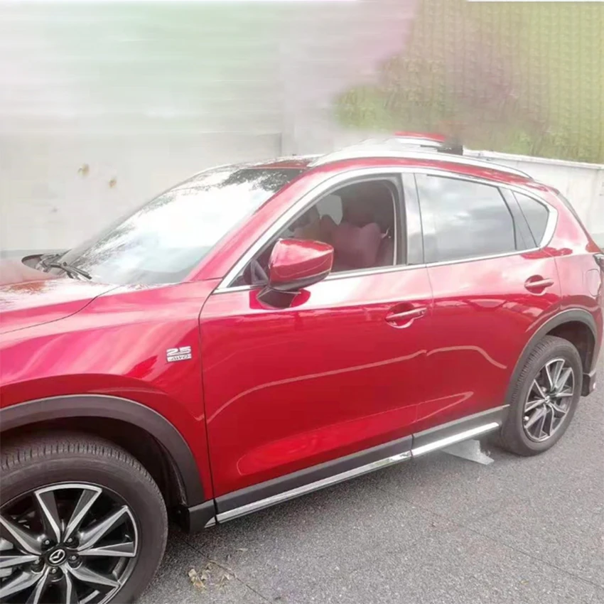 Picture 4: For 2017 2018 2019 2020 2021 Mazda CX5 CX-5 Body Side Skirt Apron Car Extension Kit High Quality ABS Material Trim Body Kit