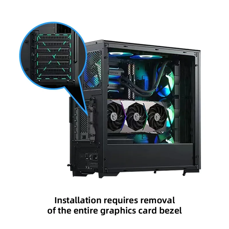 Teucer عمودي GPU تصاعد قوس PC حامل بطاقة الرسومات PCI-E 3.0/4.0 x16 المضادة للتدخل مرنة 90 °   تمديد كابل