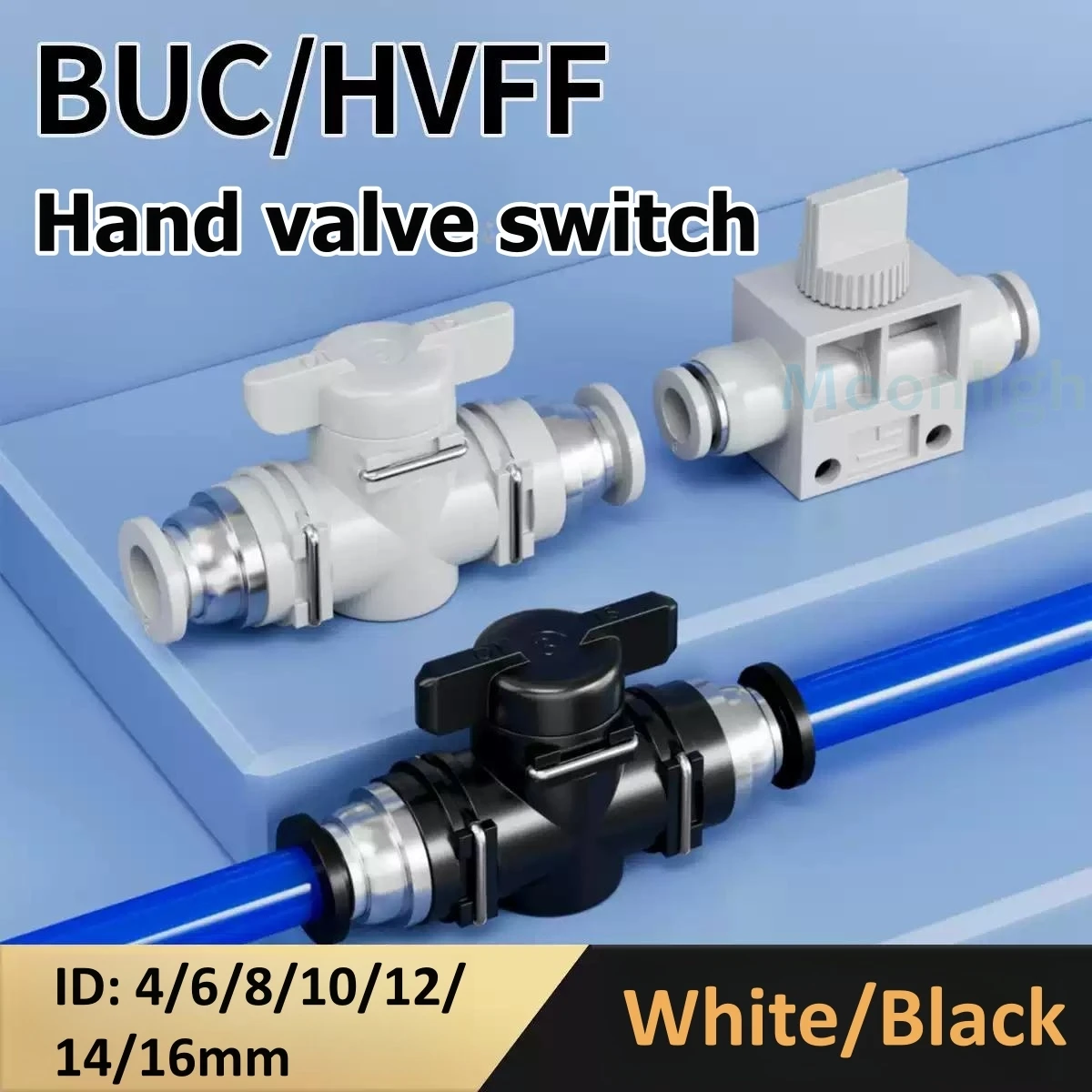 

BUC-4 6 8 10 12 14mm HVFF-4 Black Pneumatic Quick Coupling Manual Valve Steering Switch Manual Ball Valve Air Hose 4 6 8 10 12mm