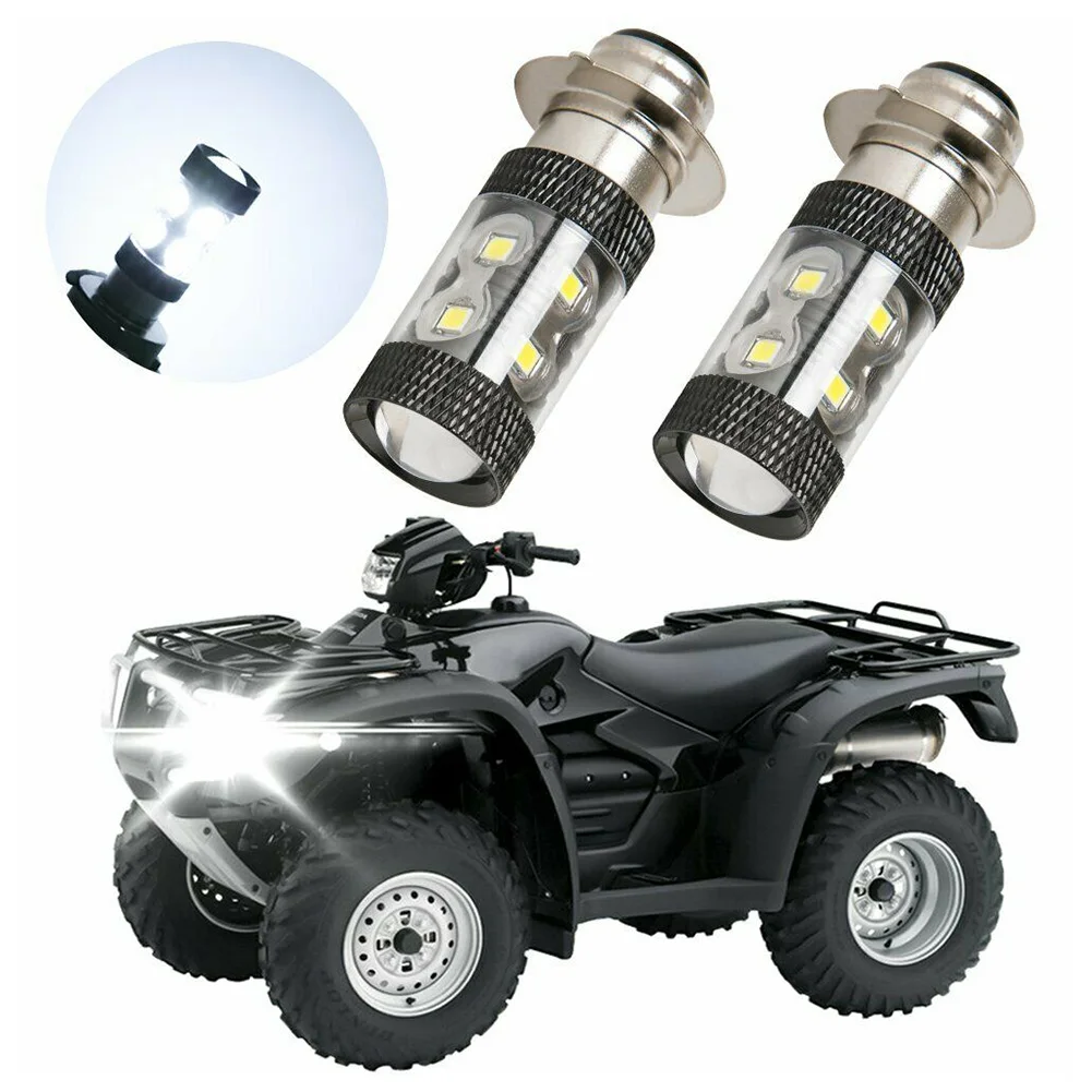 2Pcs 6000K H6M 70023 LED Headlight 1200LM 12V-24V For YFZ450R Rhino 700 Raptor YFM660 ATV Super White LED Bulb